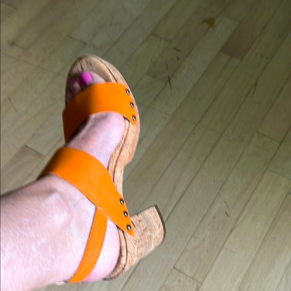 Orange Strappy Sandals